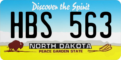 ND license plate HBS563