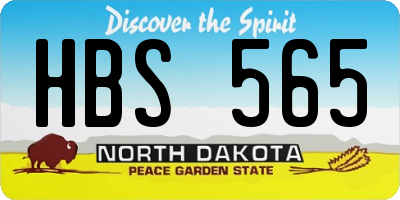 ND license plate HBS565