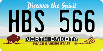 ND license plate HBS566