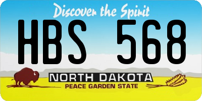ND license plate HBS568