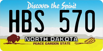 ND license plate HBS570