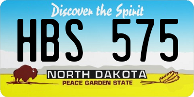 ND license plate HBS575