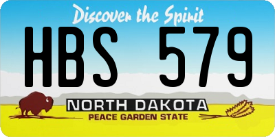 ND license plate HBS579