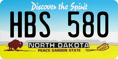 ND license plate HBS580