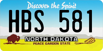 ND license plate HBS581