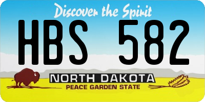 ND license plate HBS582