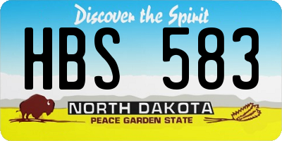 ND license plate HBS583