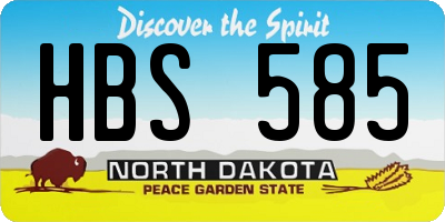 ND license plate HBS585
