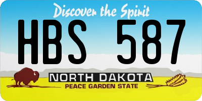 ND license plate HBS587