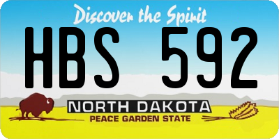 ND license plate HBS592