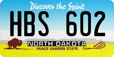ND license plate HBS602