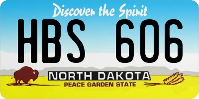ND license plate HBS606