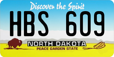 ND license plate HBS609