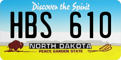 ND license plate HBS610