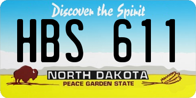ND license plate HBS611