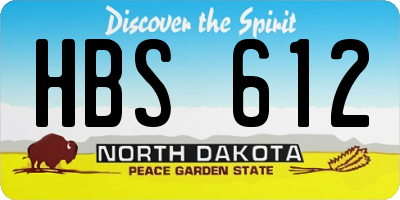 ND license plate HBS612
