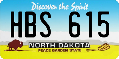 ND license plate HBS615