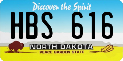 ND license plate HBS616