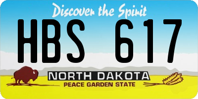 ND license plate HBS617