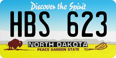 ND license plate HBS623