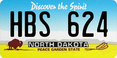 ND license plate HBS624