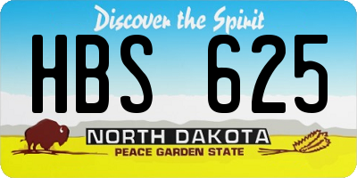 ND license plate HBS625
