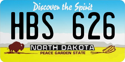 ND license plate HBS626