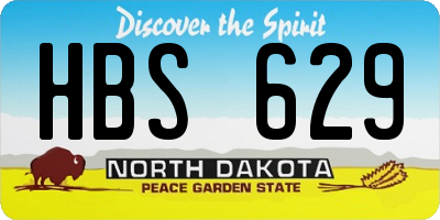 ND license plate HBS629
