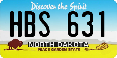 ND license plate HBS631