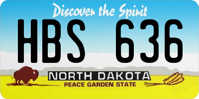 ND license plate HBS636
