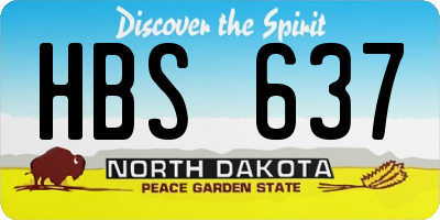 ND license plate HBS637