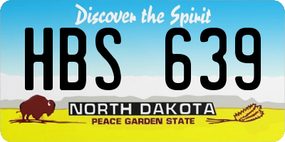 ND license plate HBS639