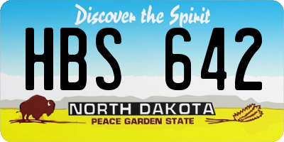 ND license plate HBS642