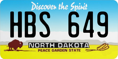 ND license plate HBS649