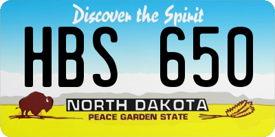 ND license plate HBS650