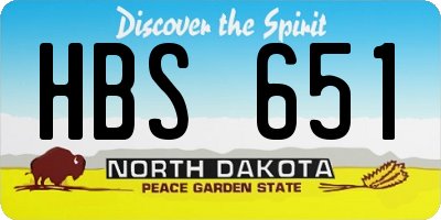 ND license plate HBS651