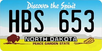 ND license plate HBS653