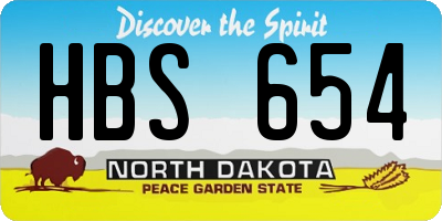ND license plate HBS654