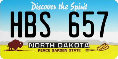 ND license plate HBS657