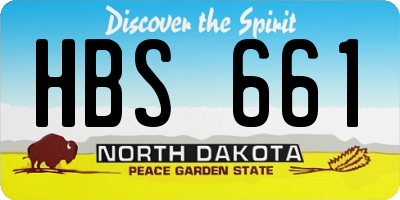 ND license plate HBS661