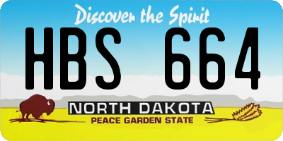 ND license plate HBS664