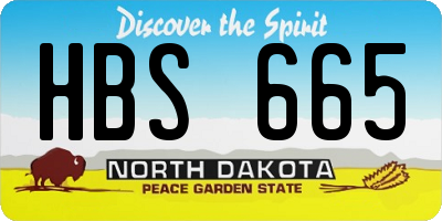 ND license plate HBS665