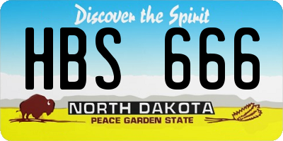 ND license plate HBS666