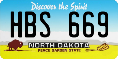 ND license plate HBS669