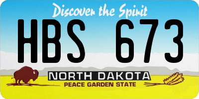 ND license plate HBS673