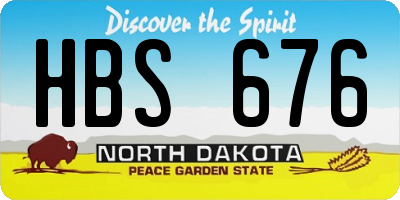 ND license plate HBS676