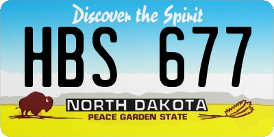 ND license plate HBS677