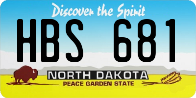 ND license plate HBS681