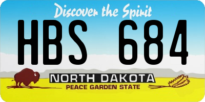 ND license plate HBS684