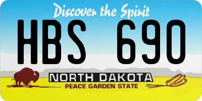 ND license plate HBS690